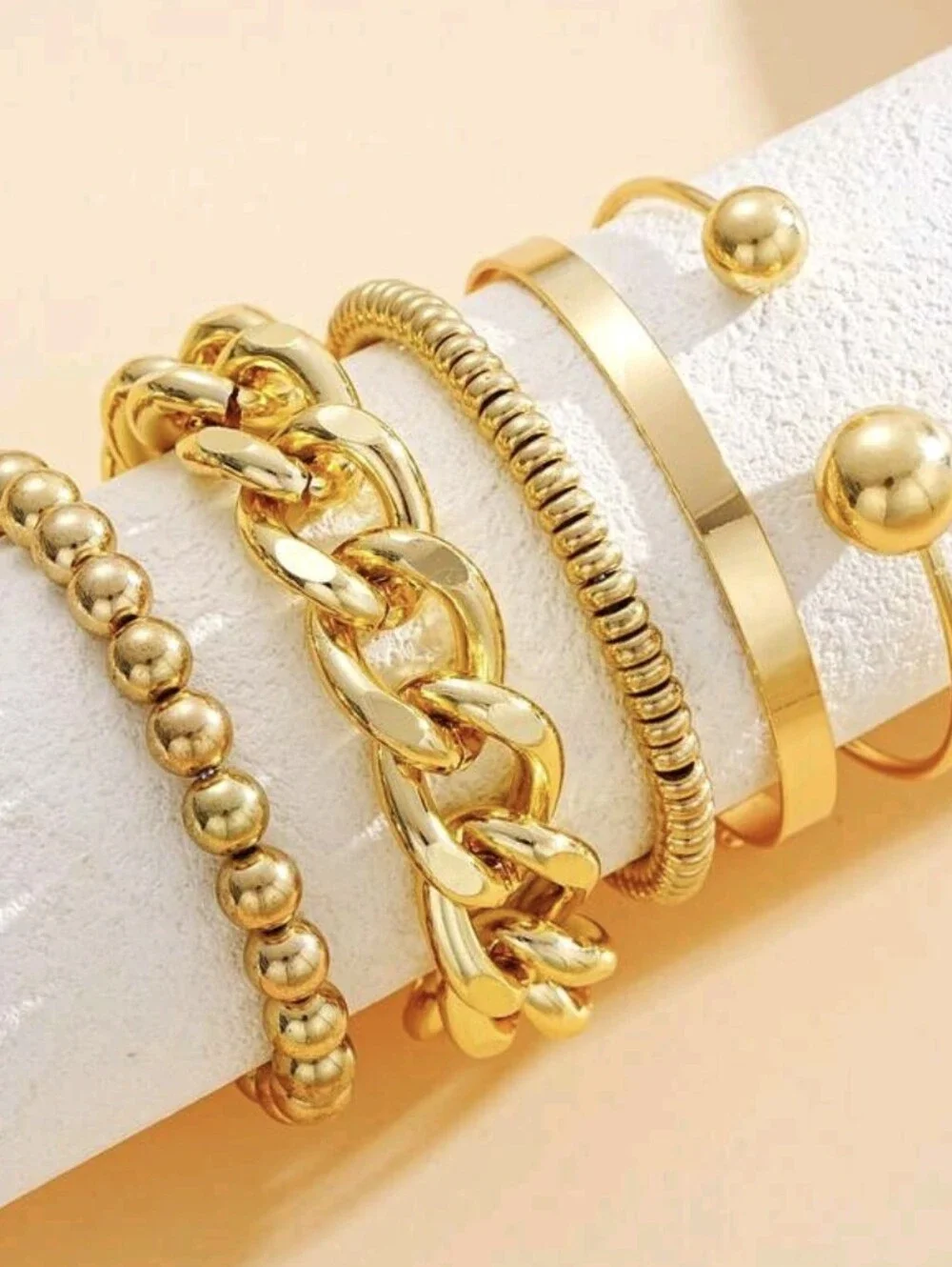 Gold Layered Bracelet Set for Women - Elegant Stackable Bangles